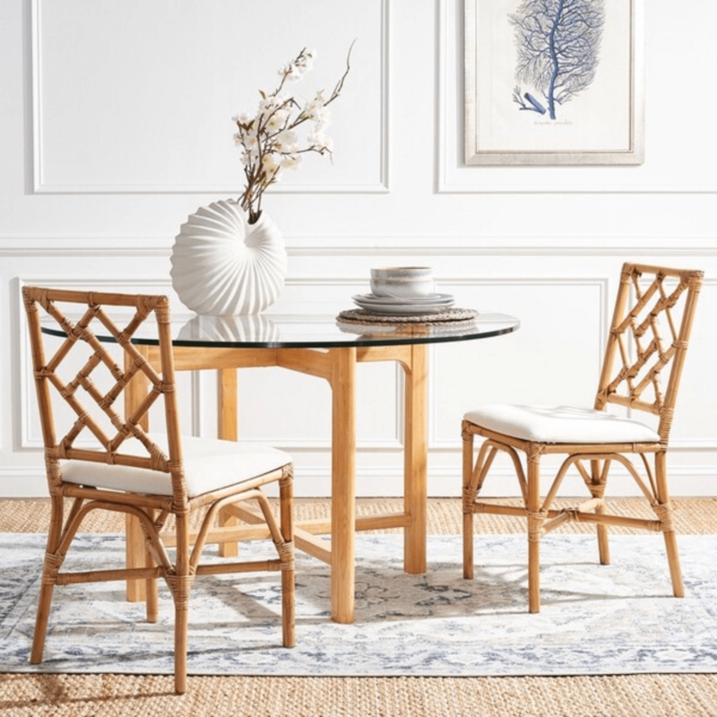 Dining Chair Chinoiserie Bamboo Style with Wrapped Joints