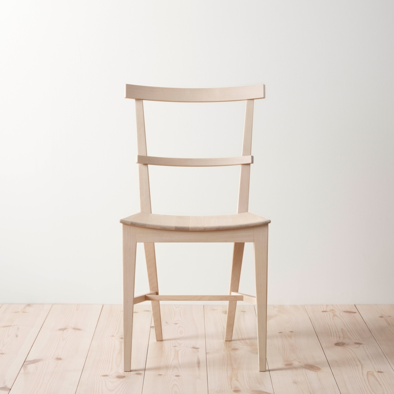 Dining Chair Scandinavian Light Birch Slatted Back Tapered Legs