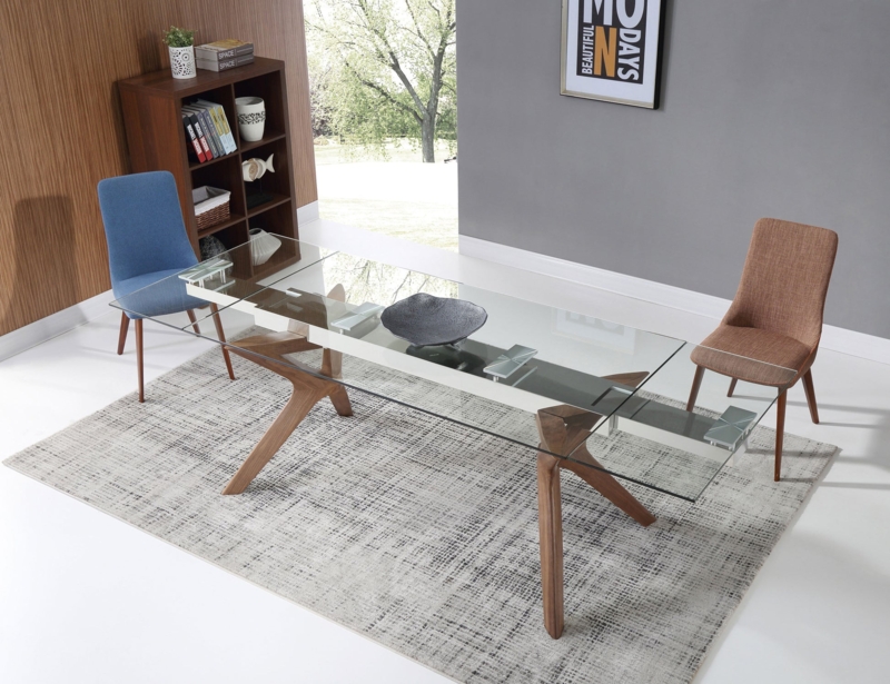 Dining Table: Branch Leg Dining Table with Glass Extensions