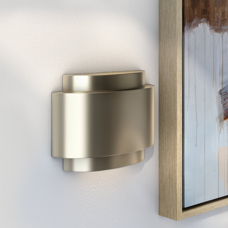 Door Chime Tiered Layers Champagne Gold Finish Brushed Metal Contemporary