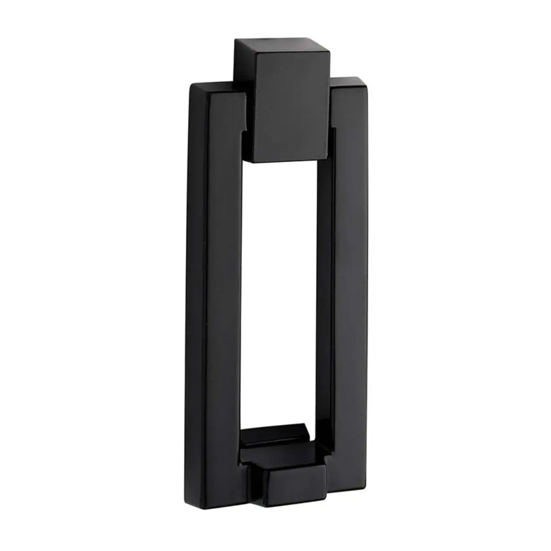 Door Knocker Geometric Hinge Matte Black Rectangular Frame Clean Lines