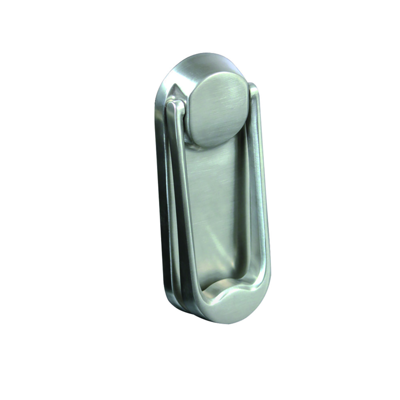 Door Knocker Ingot Shape Brushed Silver Minimalist Contemporary