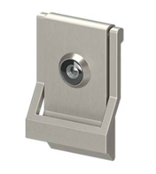 Door Knocker Integrated Viewer Brushed Nickel Rectangular Profile