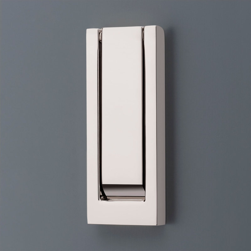 Door Knocker Rectangular Silhouette Polished Nickel Modern Minimalist