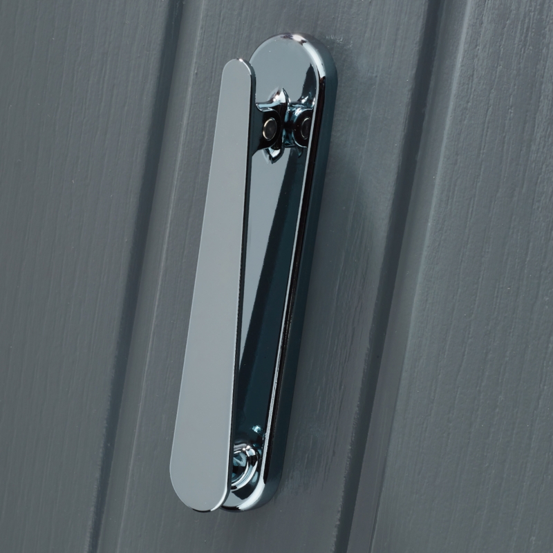 Door Knocker Slim Vertical Profile Mirror Polished Chrome Contemporary