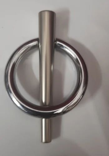 Door Knocker Tapered Bar Ring Pull Polished Silver Geometric Form