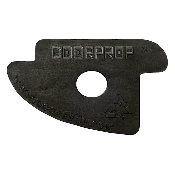 Door Prop, Matte Black Commercial Grade, Circular Cutout, Recycle Symbol