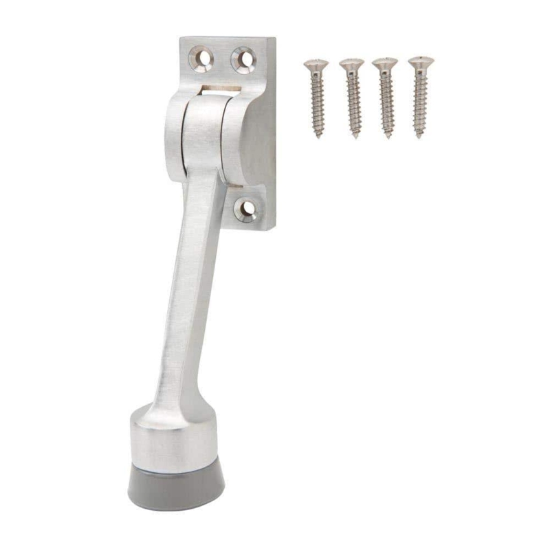 Door Stop, Kick Down Satin Chrome Commercial Grade, Brushed Stay