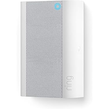 Doorbell Chime Matte White Woven Fabric Mesh Panel Blue LED Ring