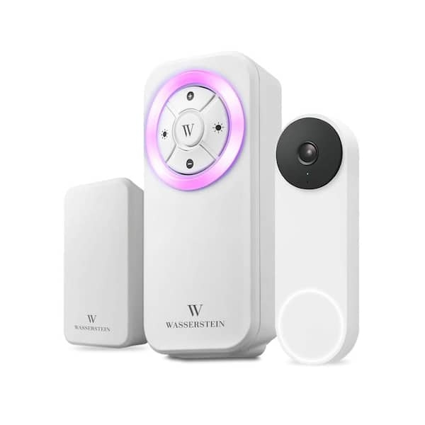 Doorbell Chime Purple LED Ring White Finish Wireless Design Smart System