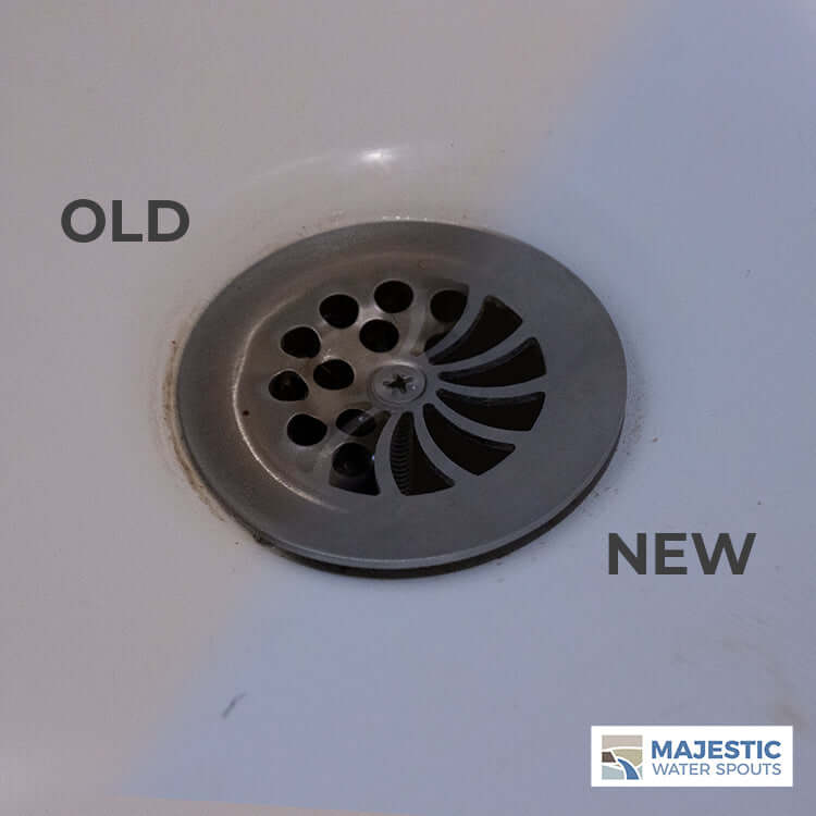 Drain Strainer, Brushed Metal Radial Swirl Pattern Cover
