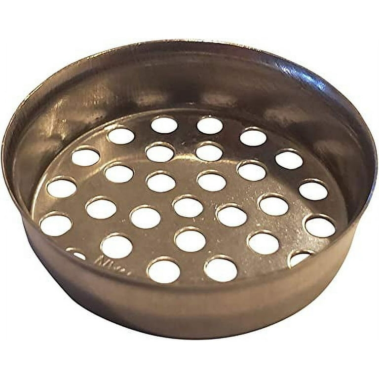 Drain Strainer, Mini Size Brushed Metal, Perforated Bottom