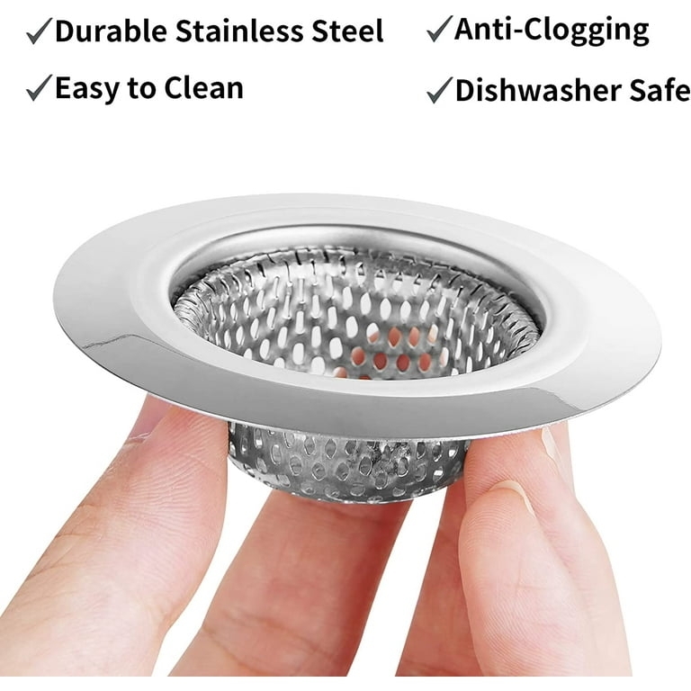 Drain Strainer, Stainless Steel Anti-Clogging, Dishwasher Safe Mesh