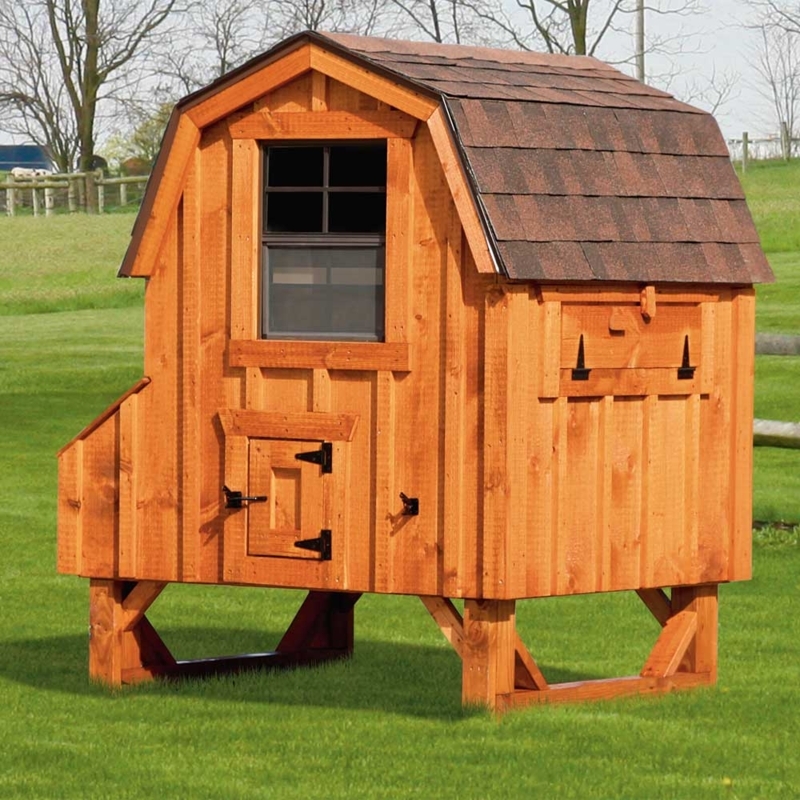 Dutch Barn Chicken Coop Gambrel Roof on Elevated Skid Base