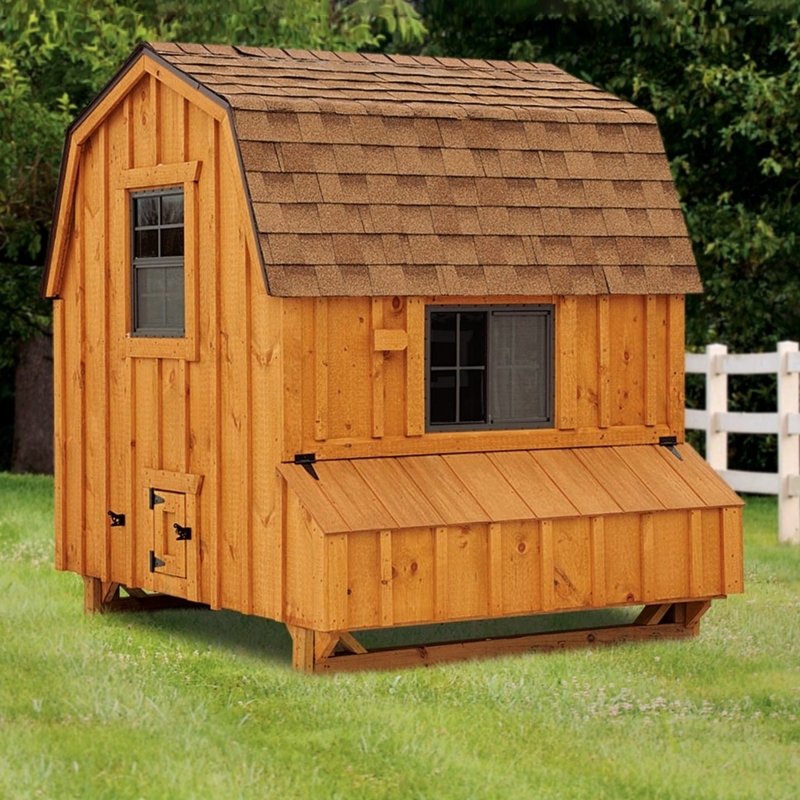 Dutch Style Chicken Coop Gambrel Roof Honey Oak Finish