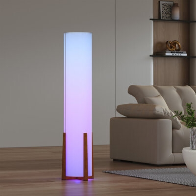 Ebern Designs Led Novelty Dimmable Column Floor Lamp With Remote Control