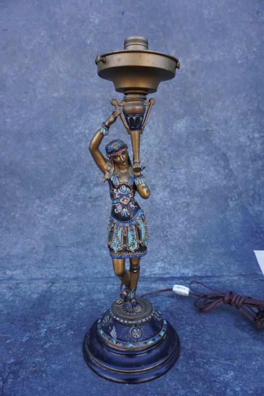 Egyptian Art Deco Lamp - Original Polychrome 1920s L772  Early California  Antiques Shop