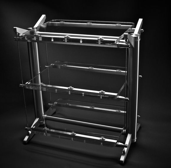 Equipment Rack Tension Cable Suspension Transparent Shelves Audio Stand