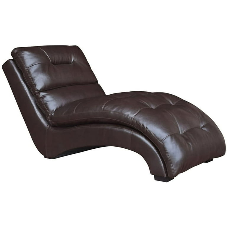 Ergonomic S-Curve Chaise Lounge in Faux Leather with Arched Base