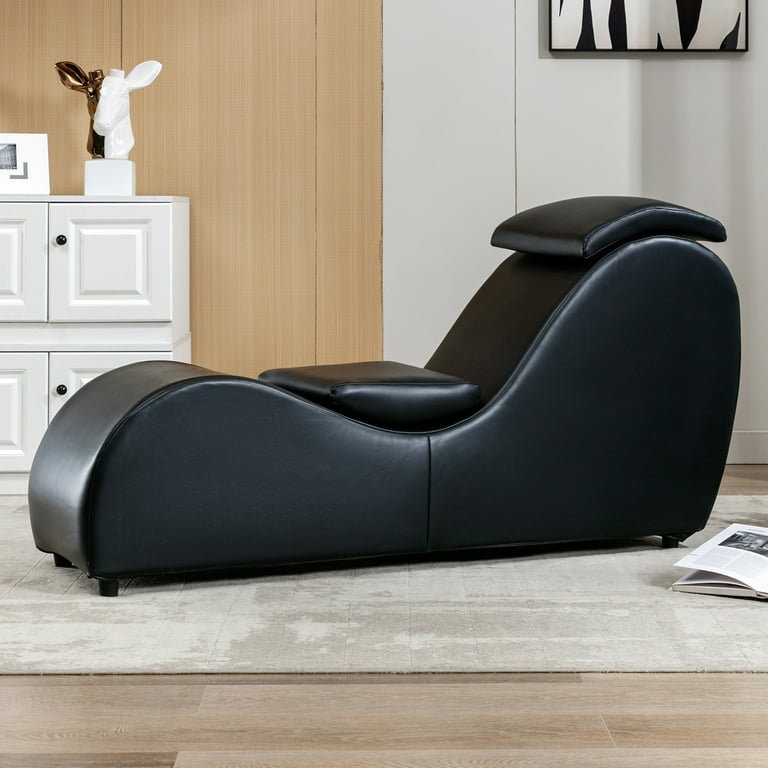 Ergonomic Wave Chaise Lounge with Integrated Headrest and Lumbar Support