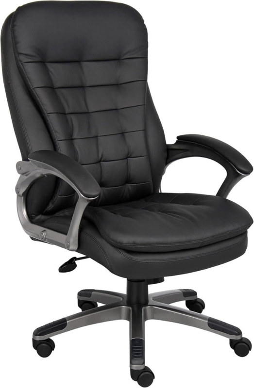 Executive Chair Pillow Top Cushioning with Quilted Grid Pattern