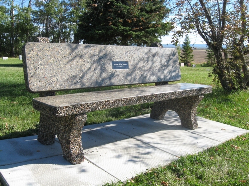 Exposed Aggregate Garden Bench with Polished Seating Surface