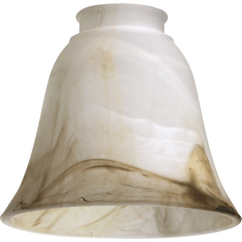Faux Brown Alabaster Glass Shade: Frosted Bell Shape, Organic Veining