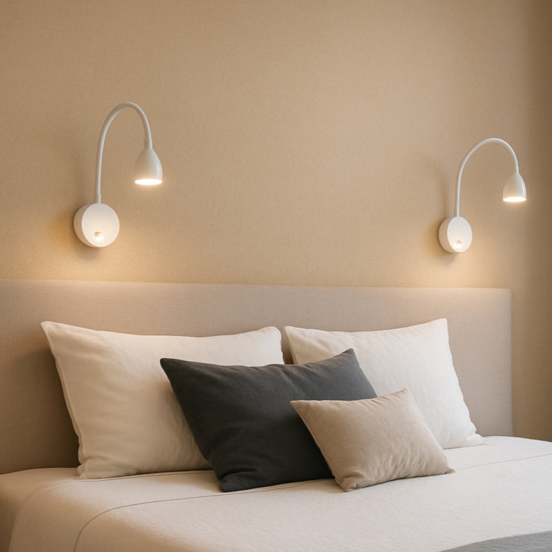 Flexible Wall Light: Matte White Finish With Conical Shade