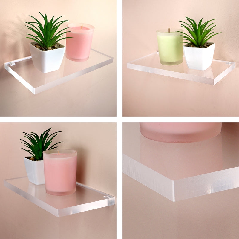 Floating Shelf Half Inch Thickness Crystal Clear Acrylic Minimalist