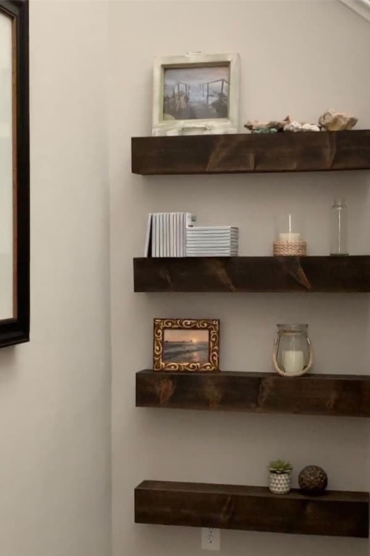 Floating Shelves Thick Block Profile Vertical Stacking Chunky Beam