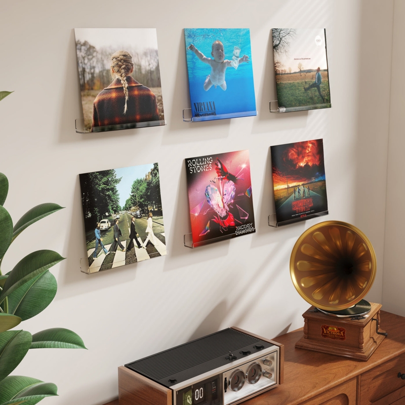 Floating Shelves Transparent Acrylic Record Wall Art U-Channel Retro