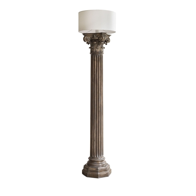 Floor Lamp Corinthian Capital Fluted Shaft Antique Bronze