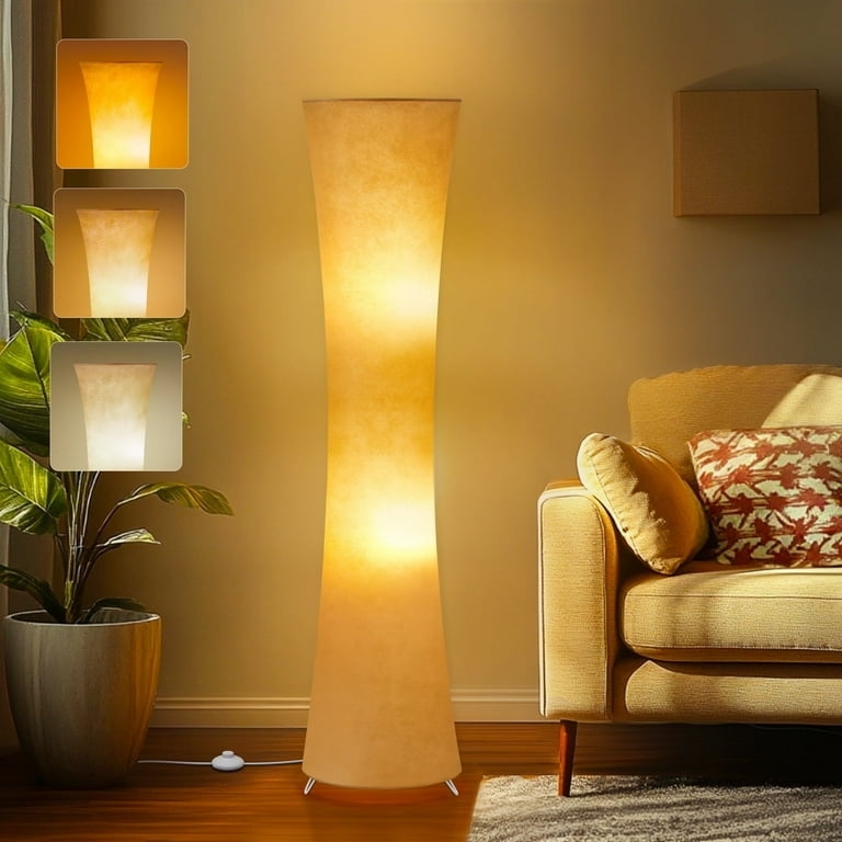 Floor Lamp Textured Fabric Hourglass Shape 3 Color Temperatures