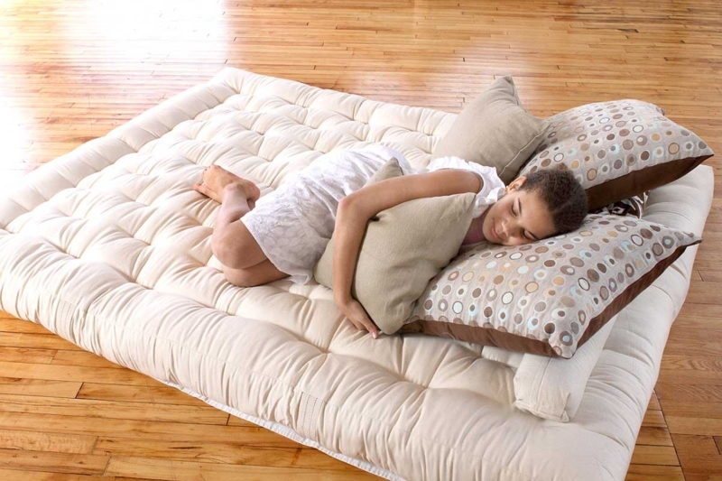 Floor Mattress: Low Profile Japanese Style, Tufted Shikibuton Bed