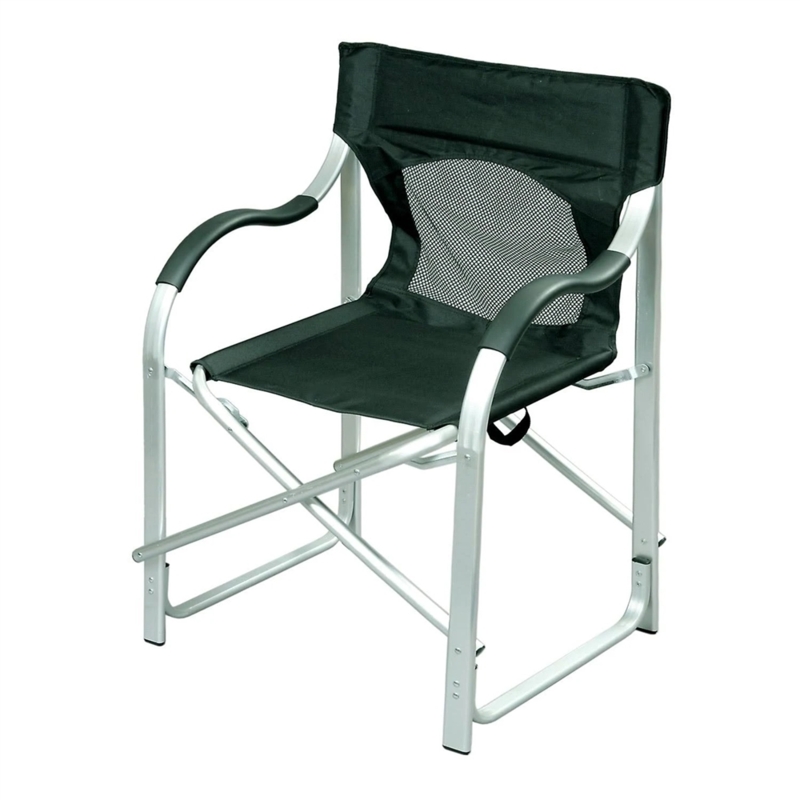 Folding Director Chair with Breathable Mesh Back and Curved Armrests