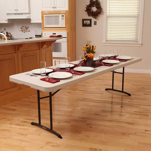 Folding Table: 8 Foot Banquet with T-Shaped Legs (53 chars)