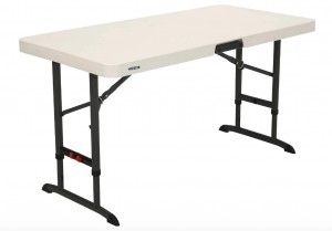 Folding Utility Table: Textured Top Adjustable Height (56 chars)