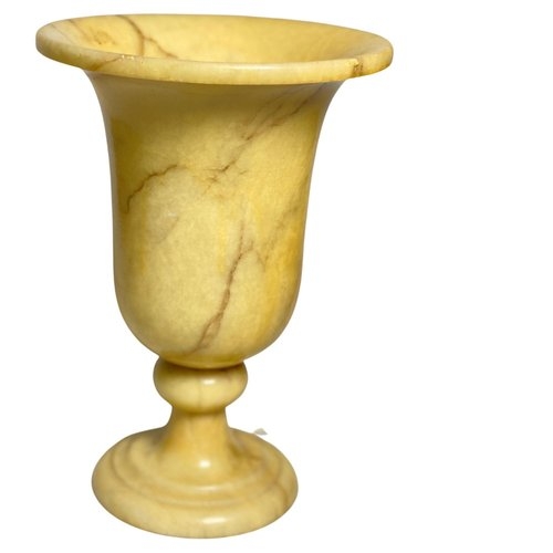 French Art Deco Alabaster Urn Table Lamp with Flared Trumpet Rim