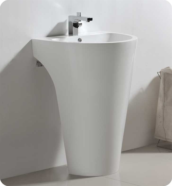 Fresca FCB5023WH Parma 24" White Pedestal Sink