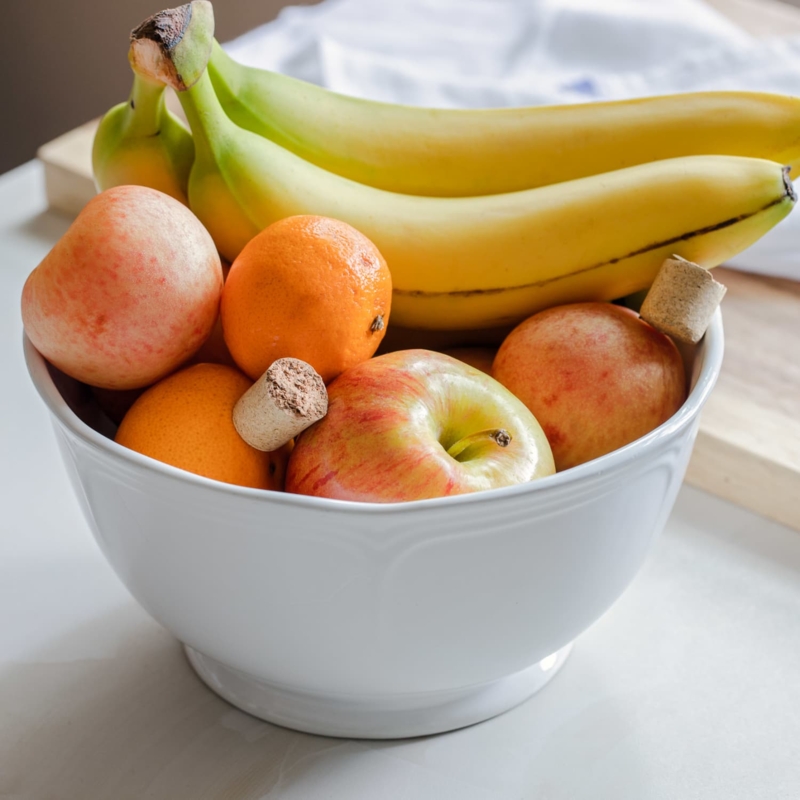 Fruit Bowl White Glaze Ribbed Texture Footed Base Ceramic Like Farmhouse