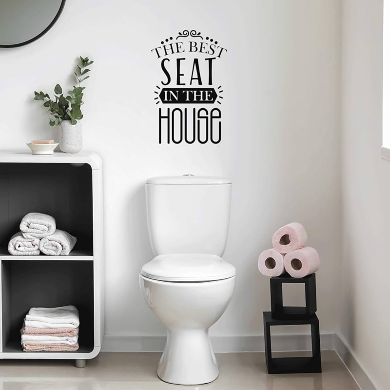 Funny Sarcastic Bathroom Wall Decal, Minimalist Typography