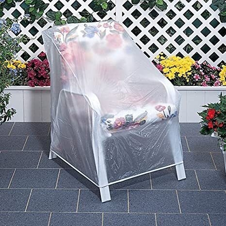 Furniture Cover Clear Vinyl Armchair Fit White Lattice Background