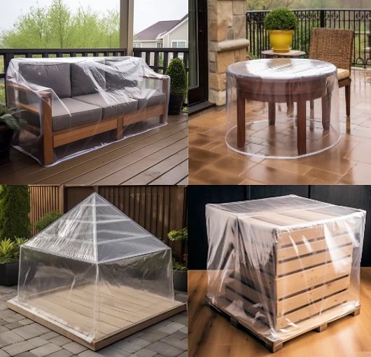 Furniture Cover Clear Vinyl Custom Fit Pyramid Shape Pallet