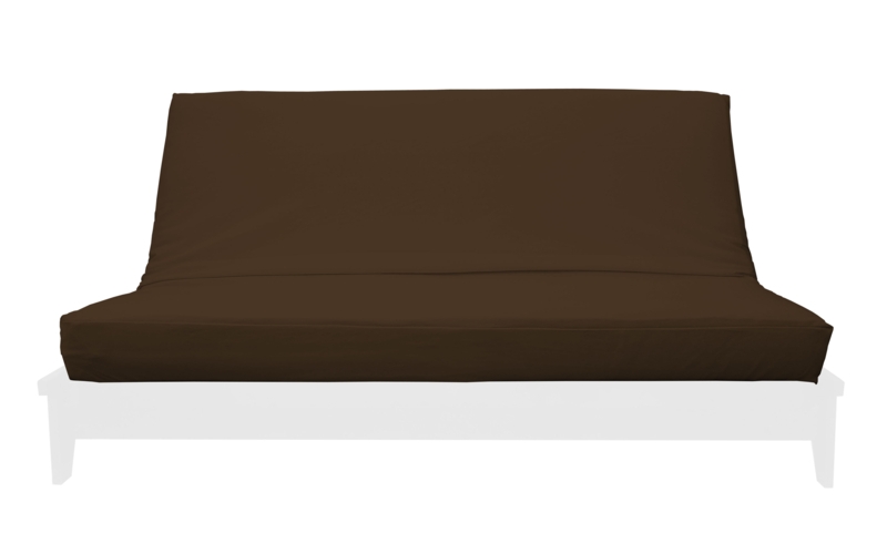 Futon Minimalist Armless Sofa Bed White Frame Dark Brown