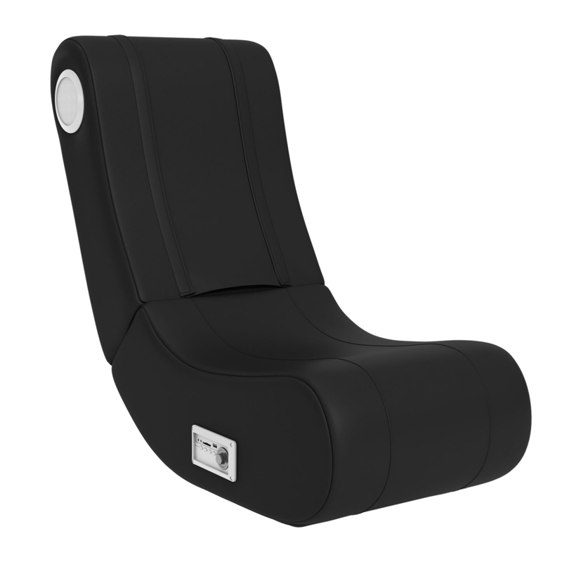 Gaming Chair: Minimalist Matte Black Rocker with Side Control Panel