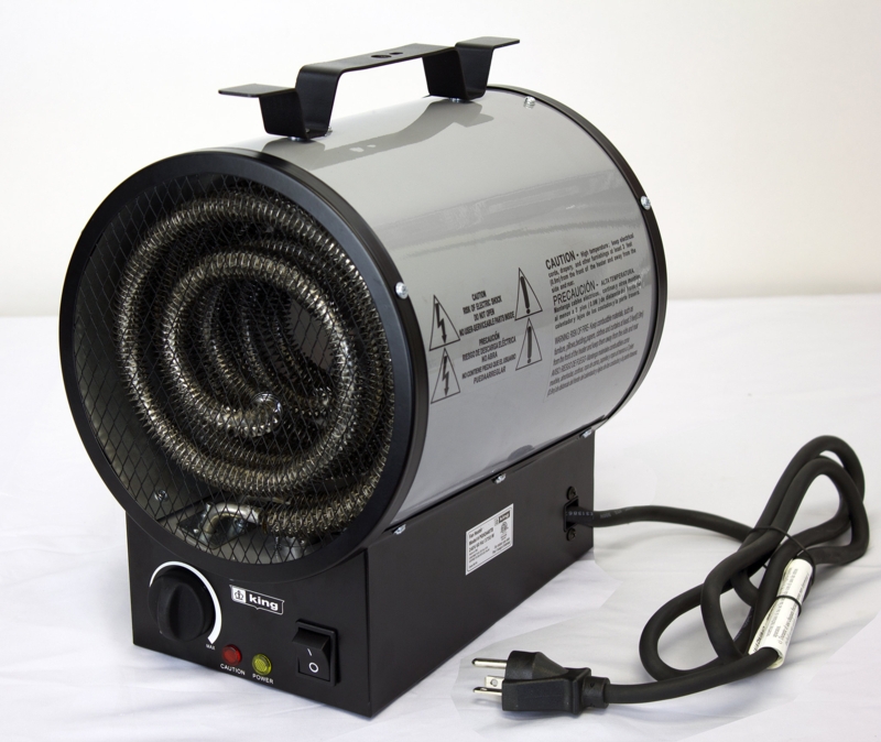 Garage Heater Spiral Heating Element Charcoal Grey Portable Utility