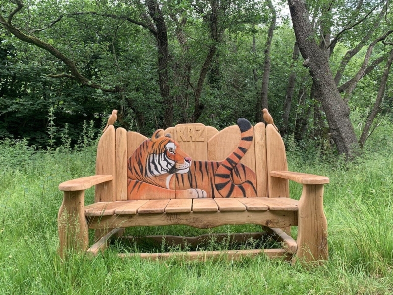 Carved Wooden Bench