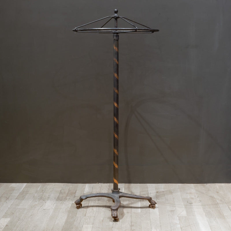 Garment Rack Turn of the Century Rounder Rail Spiral Shaft Cast Iron