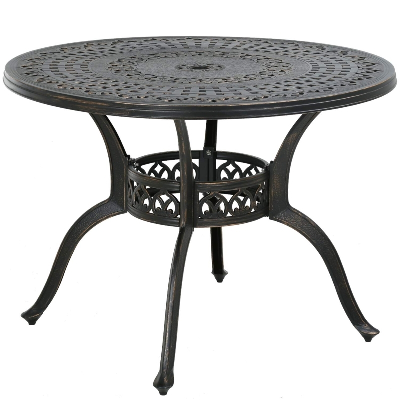 GB-R103-Bronze FDW Patio Table Patio Dining Table Outdoor Dining Table  Wrought Iron Patio Furniture Patio Furniture Outdoor Table Weather Resis