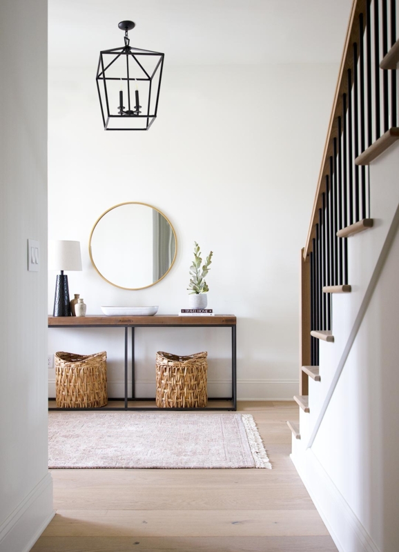 Geometric Lantern Light Matte Black Open Frame Foyer Pendant
